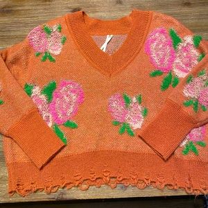 Anthropologie Floral Sweater